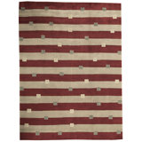 Hand-Knotted High-Quality Wine and Beige Area Rug