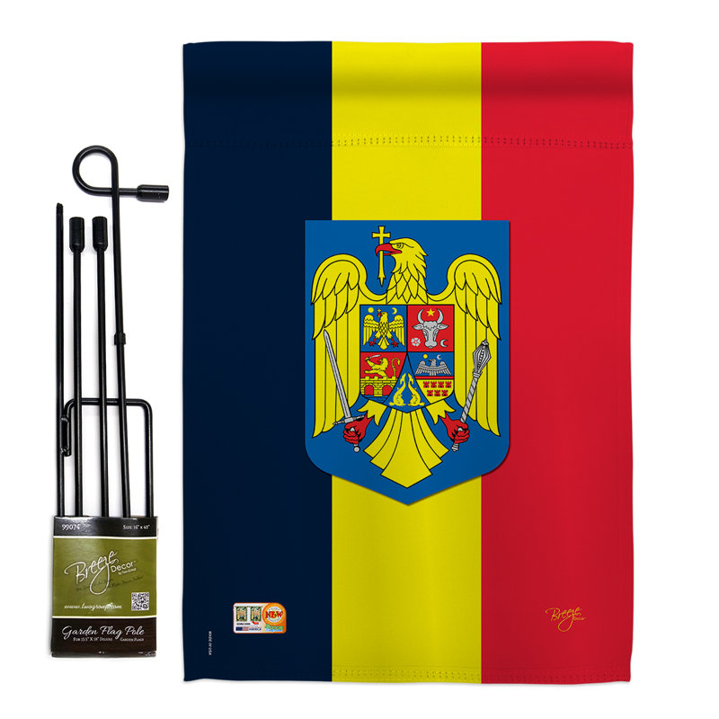Ensemble drapeau 2 côtés 1 pi 7 po x 1 pi 1 po roumanie