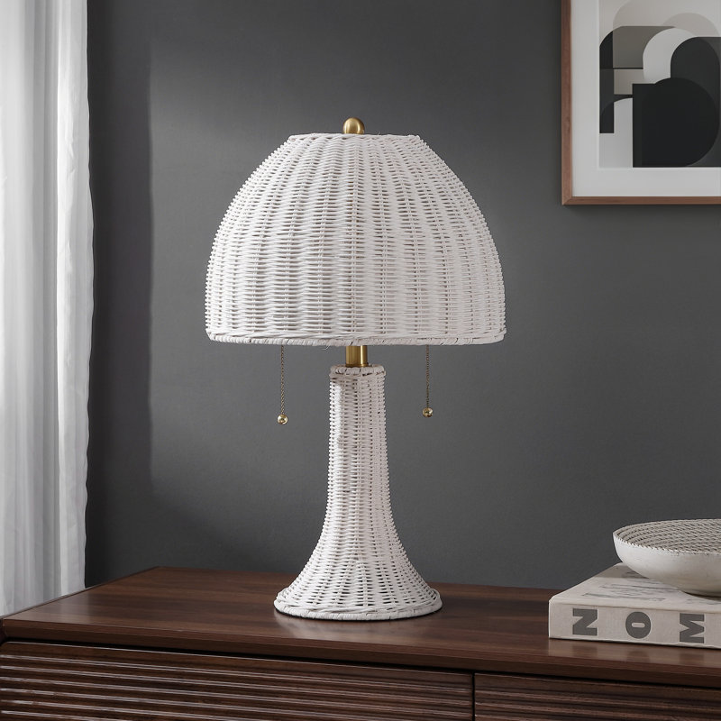 Cathcart 22" Light Brown Table Lamp, White