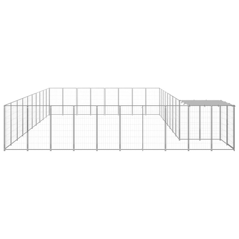 Pettit 43.31cm H Metal Yard Kennel With Door, Silver