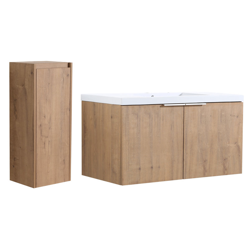 Meuble-lavabo mural avec rangement abondant et design tendance