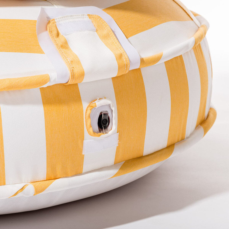 Anneau de piscine en toile, Jaune / Blanc