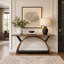 Console à deux niveaux, table d'entrée de 180 cm avec cadre en demi-lune-986058660