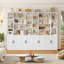 Bibliothèque de rangement H 74,8 po avec 10 tablettes ouvertes-954891148