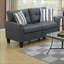 Canapé contemporain 2 pièces Sofas & amp; Ensemble de causeuse | Polyfibre gris anthracite brillant | Base en contreplaqué-1424775938