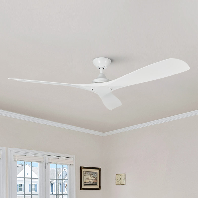 Catlaina 52" 3 - Blade Propeller Ceiling Fan without Lights with Remote Control, White