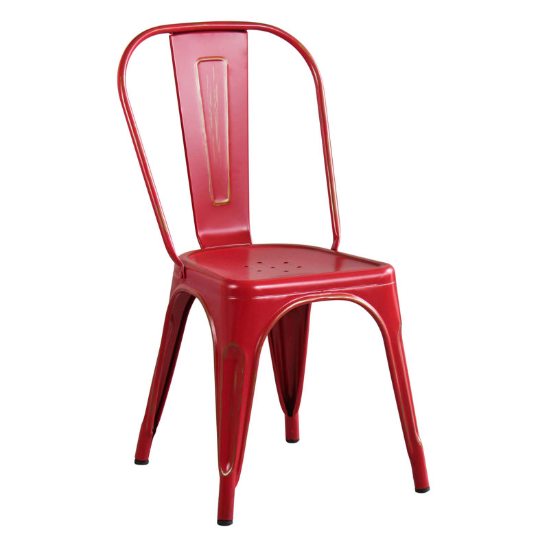 Outdoor Patio Dining Side Chair, Red
