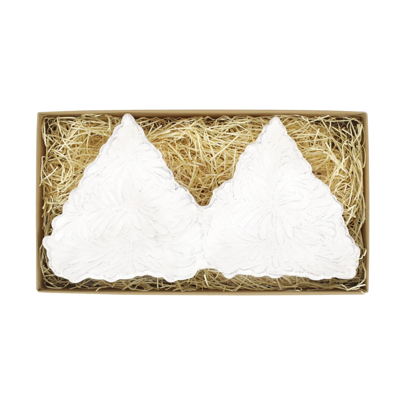 Lastra Holiday White Figural Tree Two-Part Server