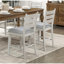 Chaises à hauteur de comptoir de 2 avec aspect blanc antique, siège gris confortable, dossier, structure en bois, pour la salle à manger, assemblage requis