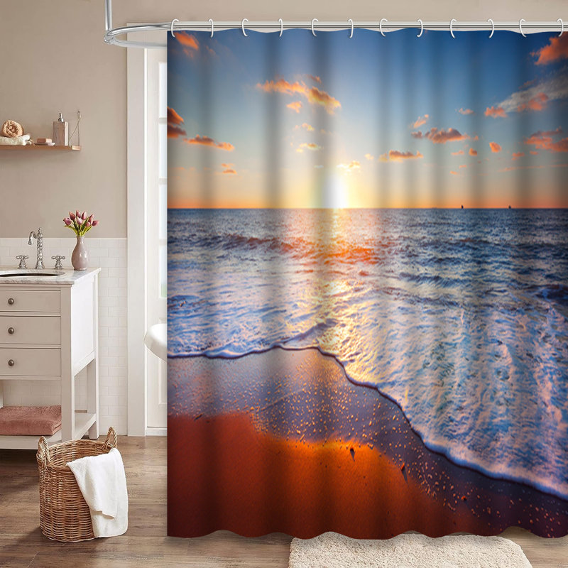 Rideau de douche Sunset Beach, L 72 po x l 84 po