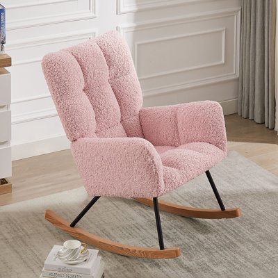 Chaise berçante rembourrée avec dossier haut Comfy