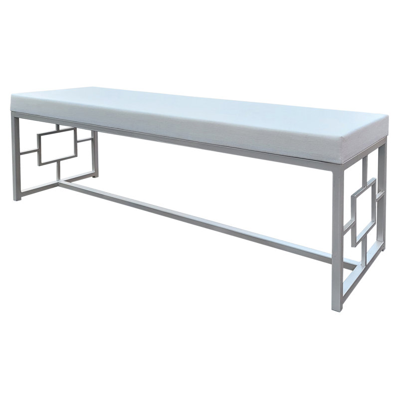 Plaza Upholstered Bench, Oyster White/Ivory