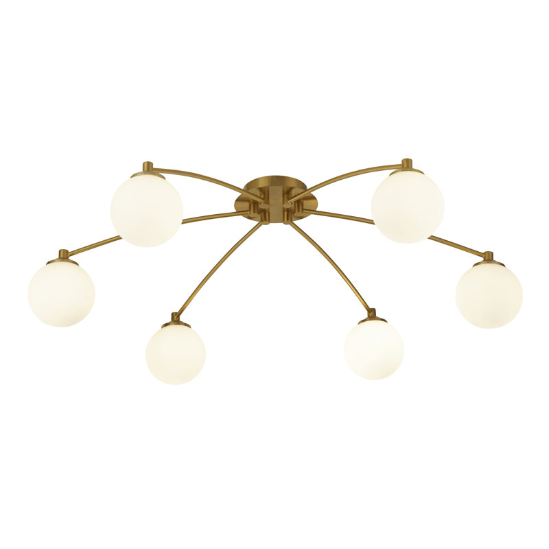Saunderton Flush Mount, Gold, White