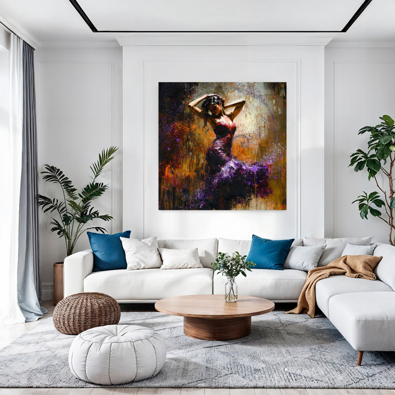 Fibonacci, art contemporain flamenco mauve III, H 48 po x l 48 po