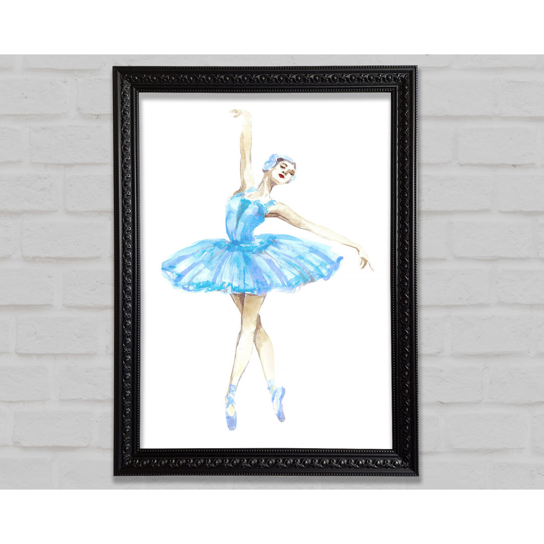 Blaue Ballerina 5 - Einzelner Bilderrahmen Kunstdrucke