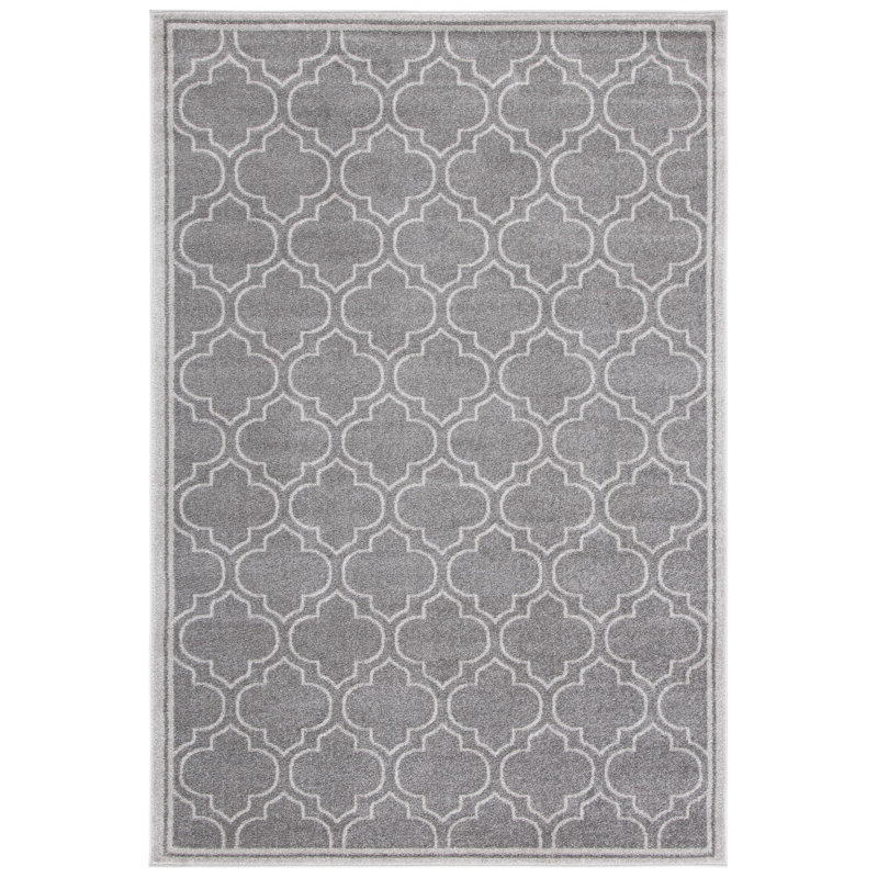 Ammundsen Abstract Grey / Light Grey Area Rug, Rectangle 6' x 9'