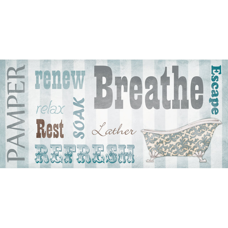 Relaxing Bath - Textual Art Print, 30 cm H x 46 cm W, Black Floater Framed