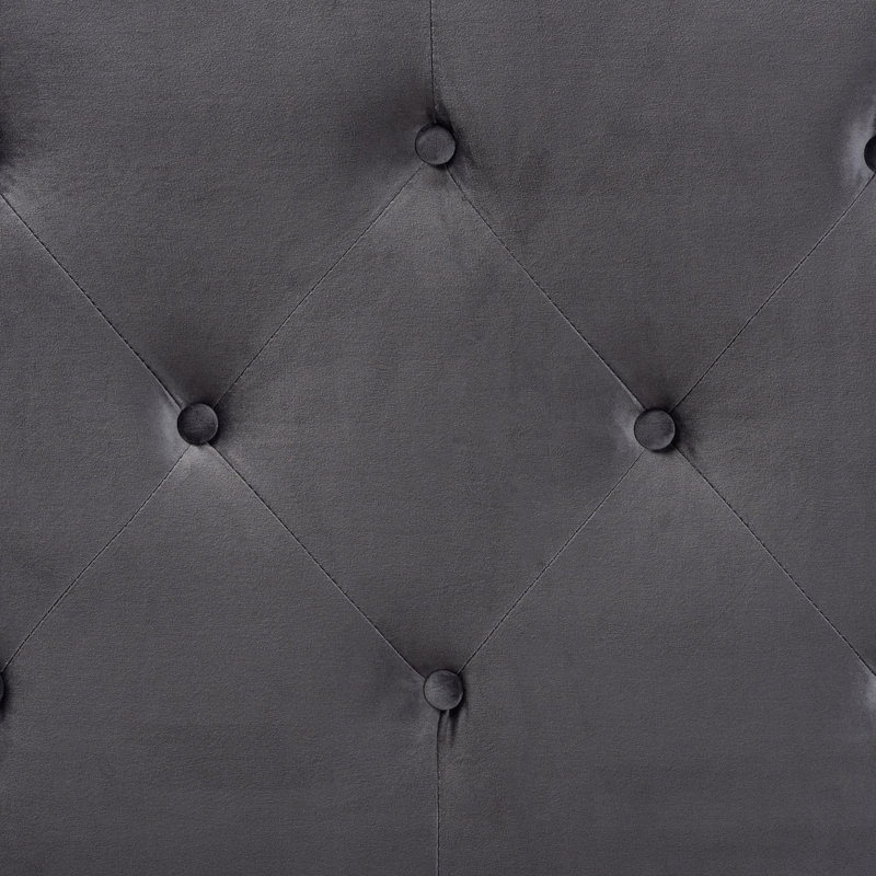 Navy Blue Velvet Tufted King Upholstered Headboard