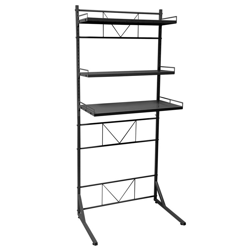 Tablette de rangement multifonctionnelle pour salle de lavage, Noir mat
