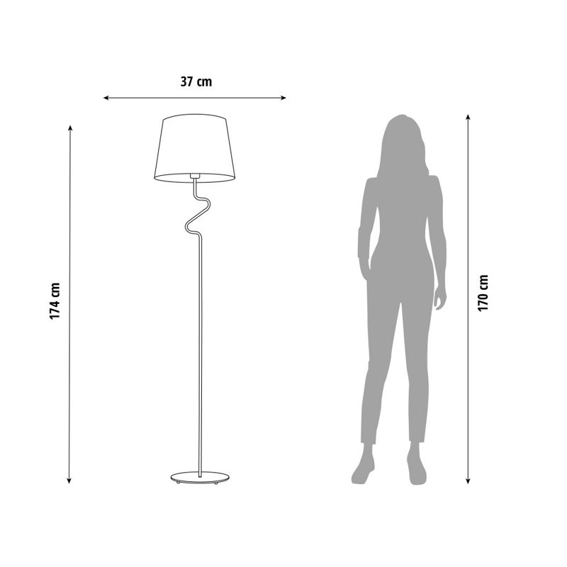Roncy 174cm Traditional Floor Lamp, Navy, White