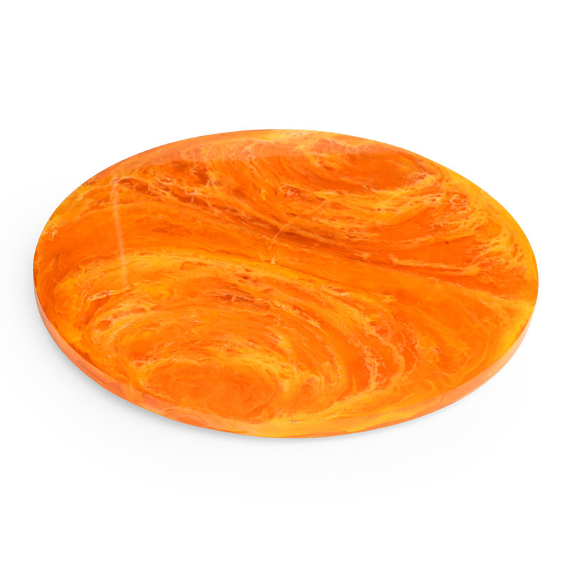 Plateau sur pied en résine Islas , H 3 po x l 14 po x P 14 po, Orange