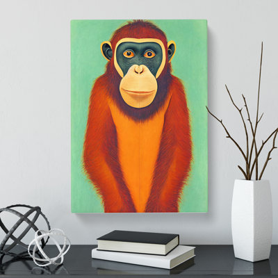 CAN-V0523-1641X Orangutan Painting - Wrapped Canvas Print