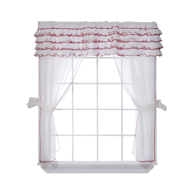Panneau coulissant transparent avec passe-tringle Delafuente, Blanc / rouge