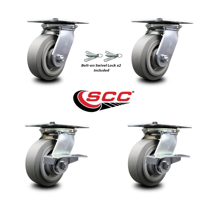 4 Piece Thermoplastic Rubber Caster Set