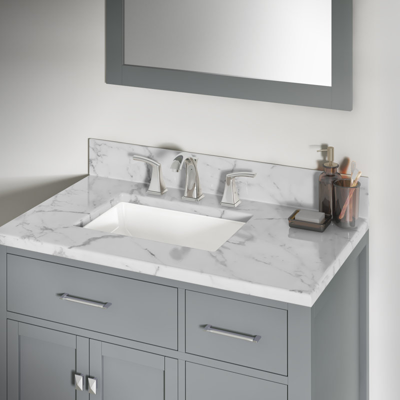 Allora USA 13.5'' White Vitreous China Rectangular Bathroom Sink with Overflow