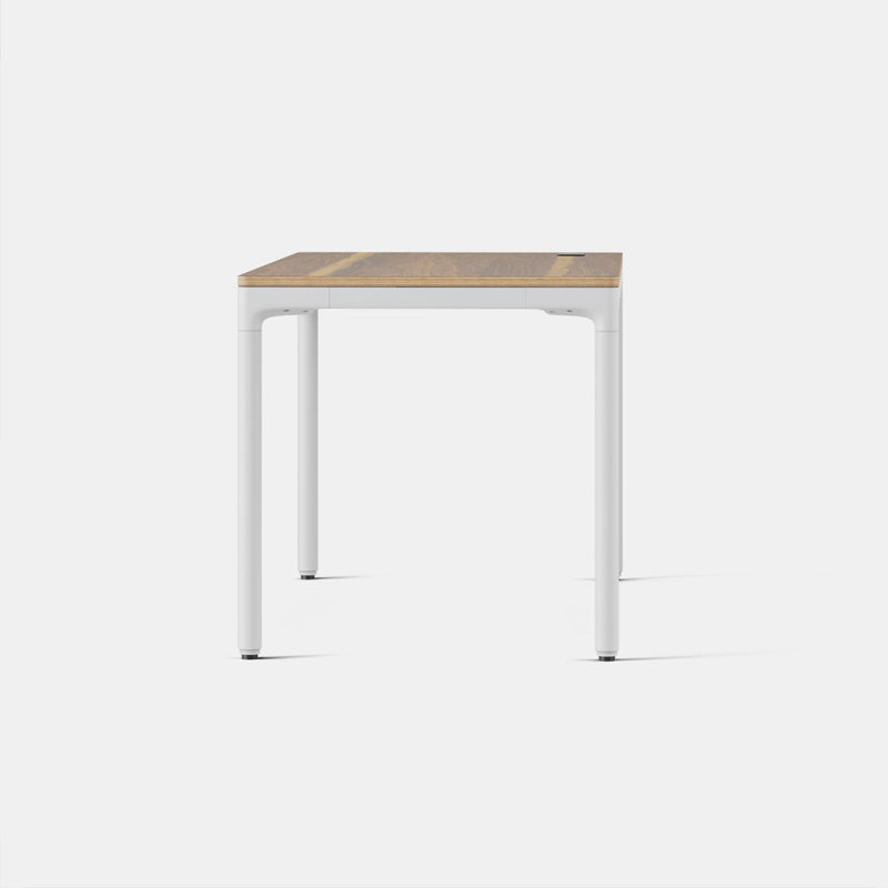 Four Leg Standing Desk, 44.6" H x 59" W x 27" D, White, Walnut