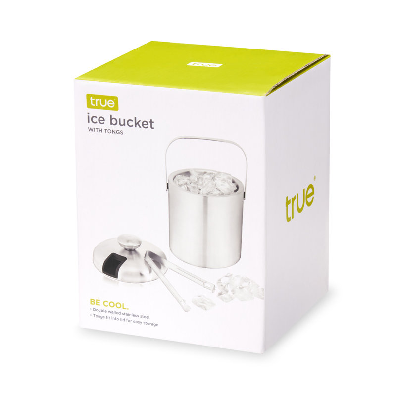 1.3L Stainless Steel Double-Walled Ice Bucket with Tongs