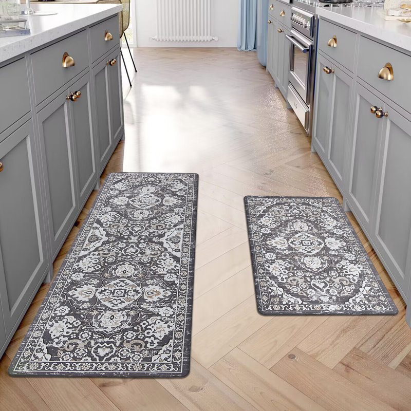 Bungalow Rose Jainiyah Anti-Fatigue Non-Skid Waterproof Kitchen Mat (Set of 2)