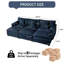 Canapé-lit modulaire surdimensionné à siège profond avec 3 repose-pieds et coussins moelleux, lit modulaire, combinaison de bricolage chenille-1034824689