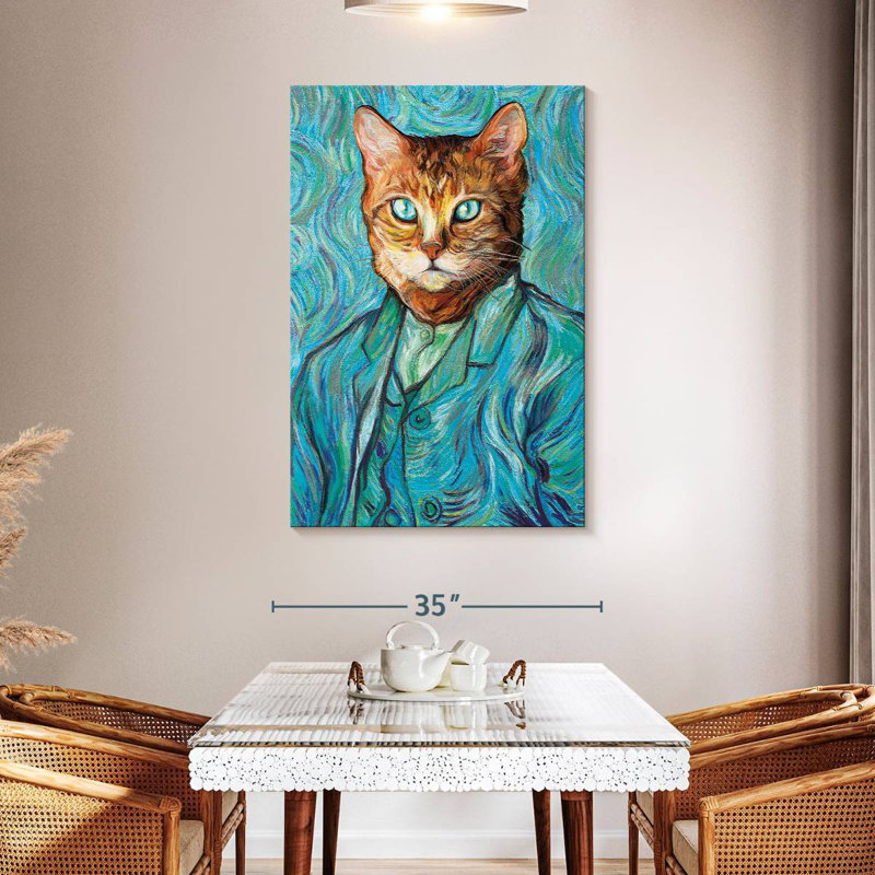 Portrait de chat Ketti Van Gogh, H 48 po x l 32 po