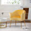 Fauteuil club décoratif en velours avec pieds en métal doré, design moderne