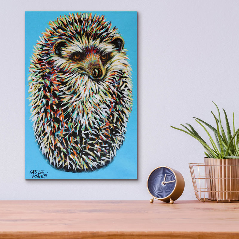«Blue Hedgehog» par Carolee Vitaletti, H 16 po x l 12 po x P 0,13 po