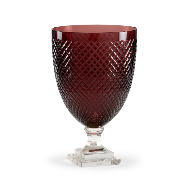 Amethyst Crystal Diamond Pattern Hurricane Candle Holder