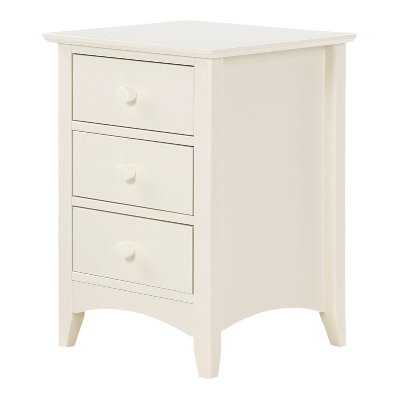 Kingsbury 44cm W Solid Wood Bedside Table, Soft Cream