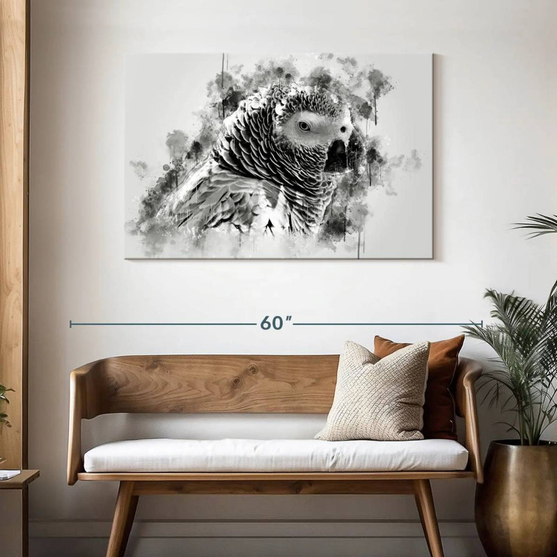 Perroquet gris d'Afrique noir et blanc