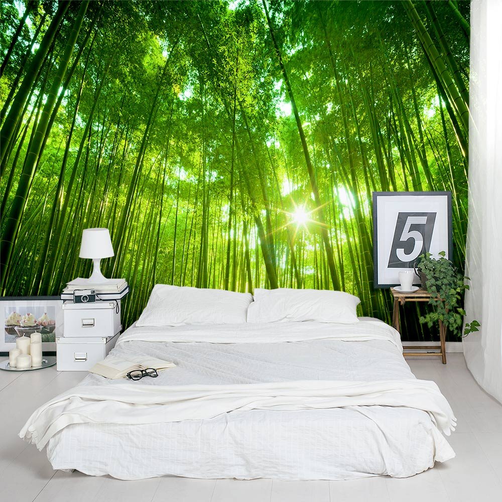 Wallums Wall Decor Giant Bamboo Forest Canopy 8 X 144 3 Piece Wall Mural Wayfair 8425