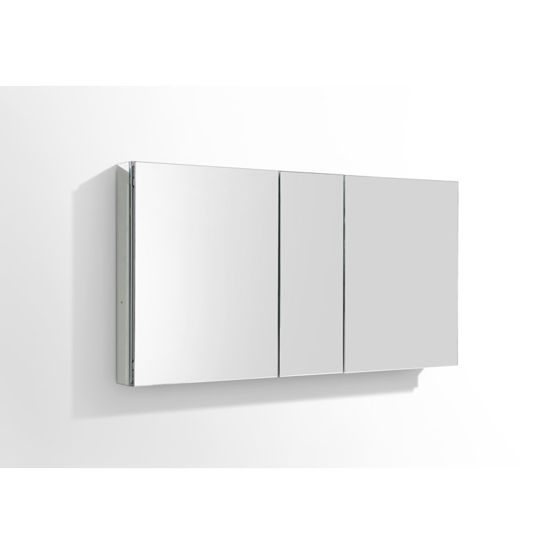 49 in. W x 26 in. H x 5 in. D Frameless Recessed or Surface-Mount 4-Shelf Bathroom Medicine Cabinet 49 in. W x 26 in. H x 5 in. D Frameless Recessed or Surface-Mount 4-Shelf Bathroom Medicine Cabinet
