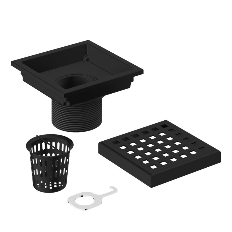 VIGO Elan Square Shower Drain, Matte Black