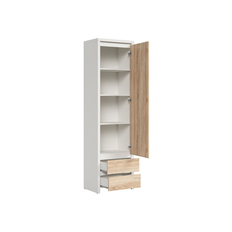 Display Cabinet, White/Oak Sonoma