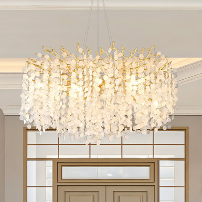 Grand lustre doré moderne en forme de branche d'arbre, lustre en cristal suspendu à 14 lumières, grand lustre en forme de goutte d'eau, lustre doré pour salle à manger, salon, chambre à coucher