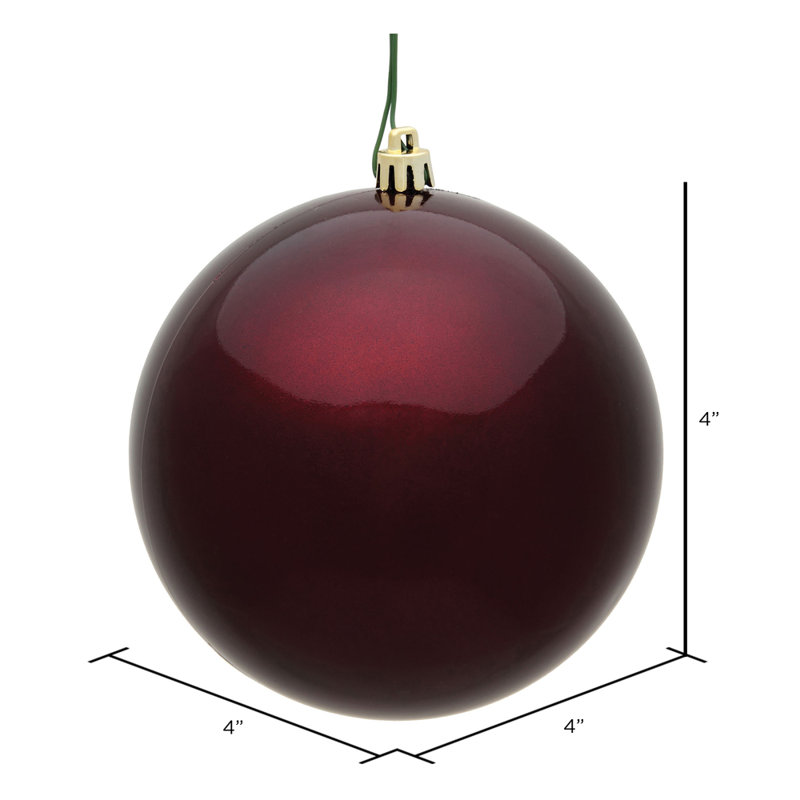 Ornement boule des Fêtes seulement, Bourgogne, H 4 po x l 4 po x P 4 po