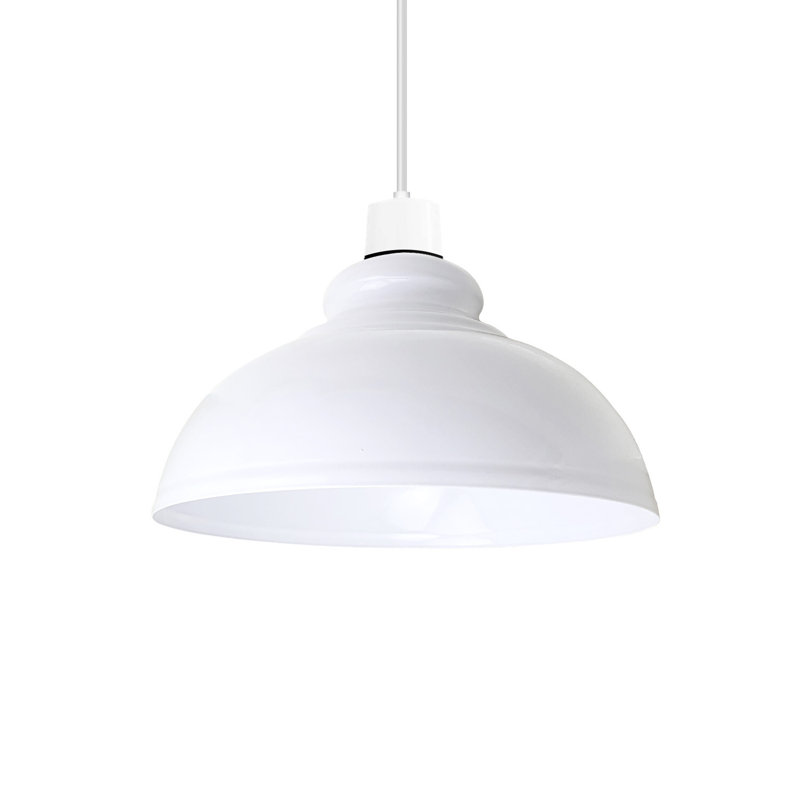Trabelsi 17cm H Metal Dome Lamp Shade, White