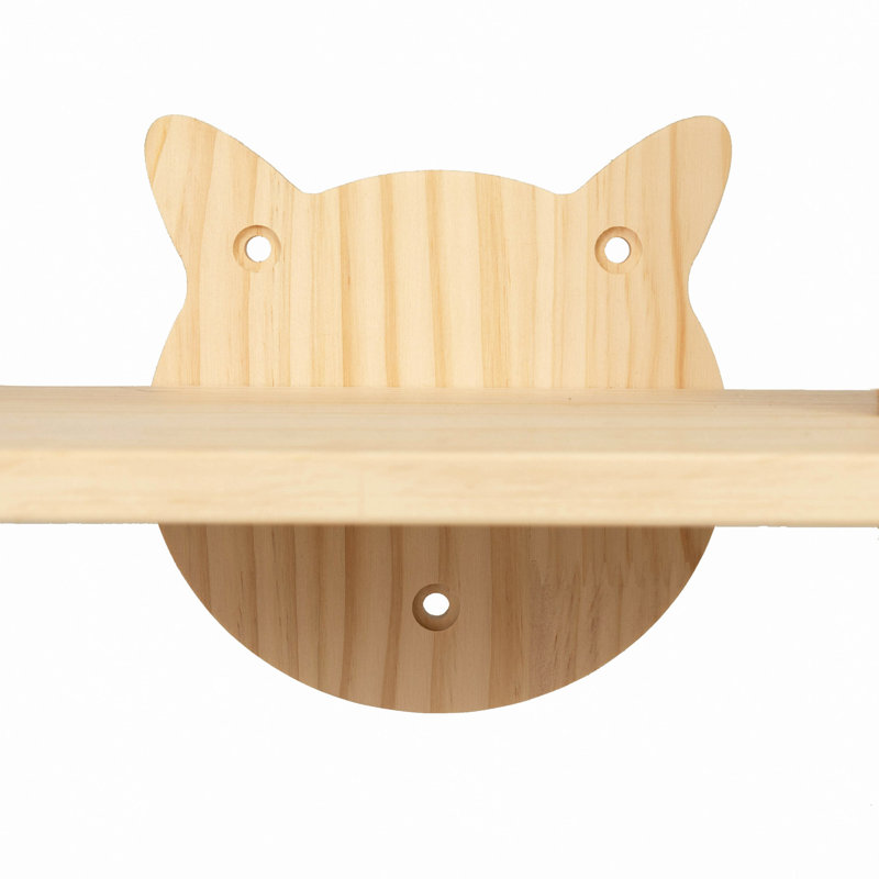 Wall-Mounted Cat Scratching Pad For Small To Large Cat, Indoor Wood Cat Tree With Hammock, Cat Scratcher Perch
