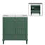 Ensemble de meuble-lavabo moderne de 30 po avec lavabo, porte à fermeture douce et 3 tiroirs-2009856837