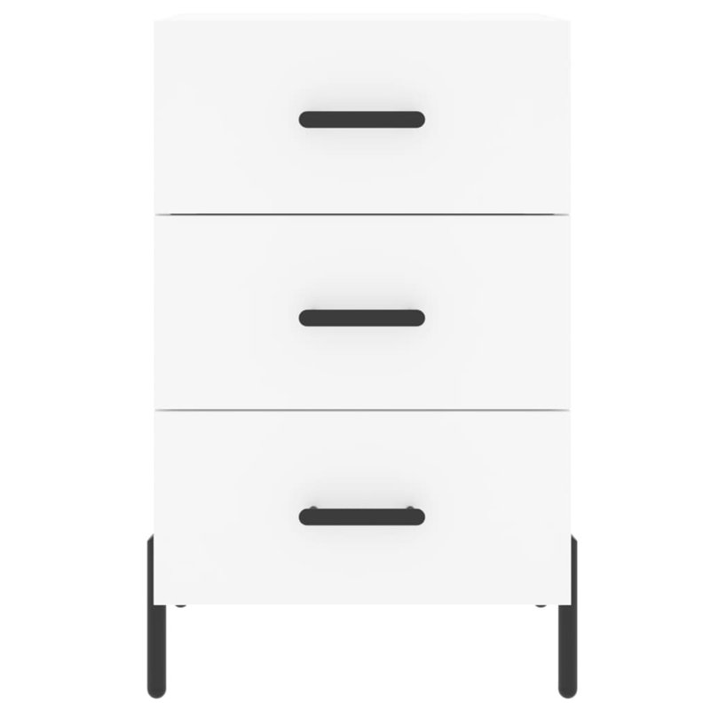 Mevsud 40cm W Iron Bedside Table, White
