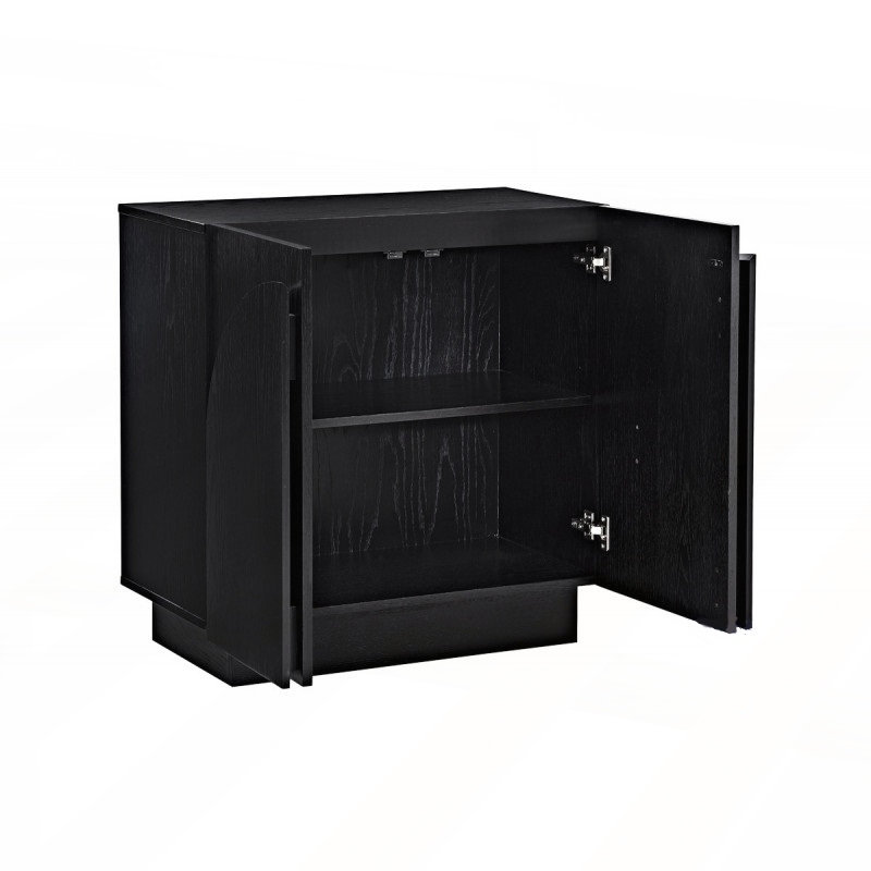  Aurelie Solid Wood Arched Storage Cabinet Credenza, Black